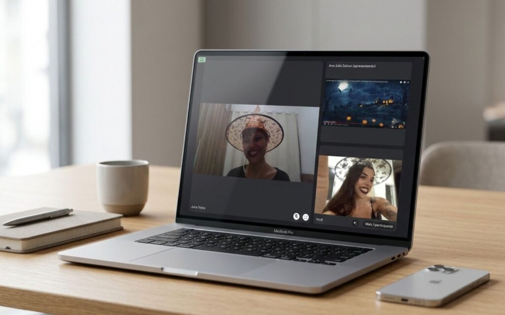 Ana Julia fundadora da AZ Línguas em aula temática de dia das bruxas