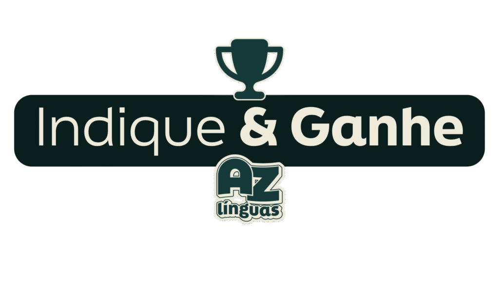 Logotipo promoção indique e ganhe az línguas